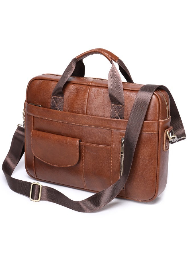 Yoze Laptop bag for men, laptop bag leather, business briefcase, large capacity for 14 inch computer - Image 2